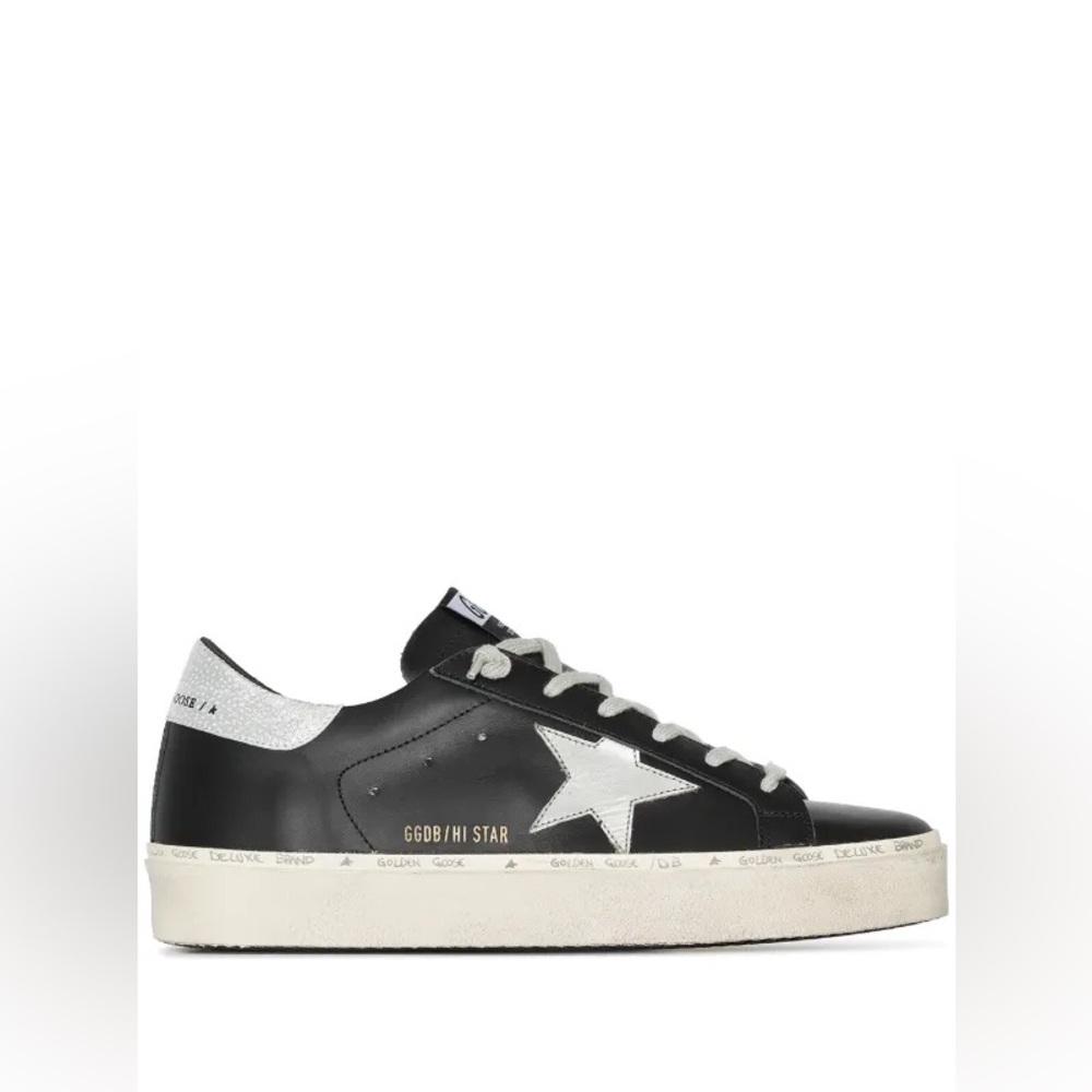 Golden Goose Hi Star low-top flatform sneakers size EU 39/US 9 in black/silver